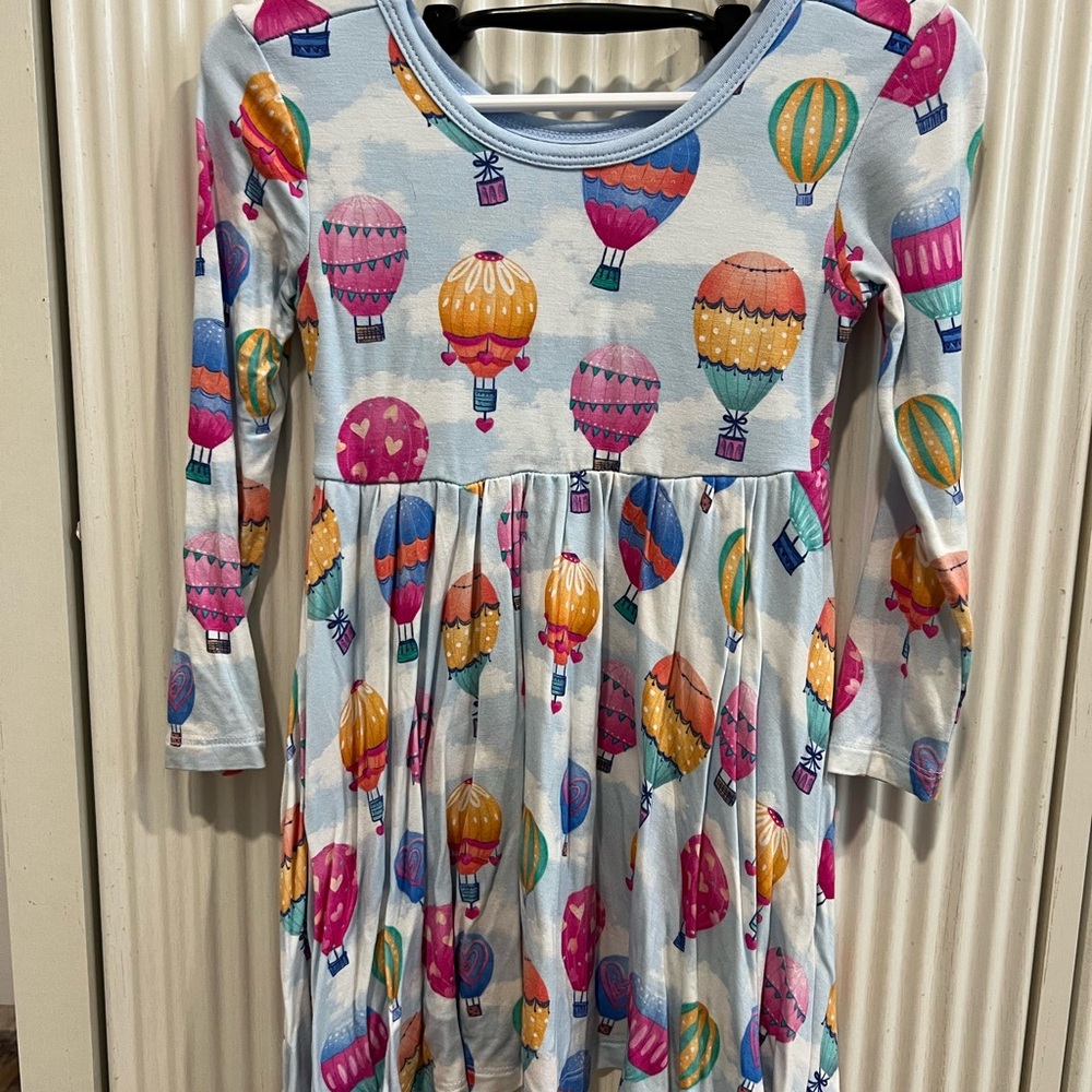 Little Sleepies Blue Hot Air Balloon Ride Dress Bamboo